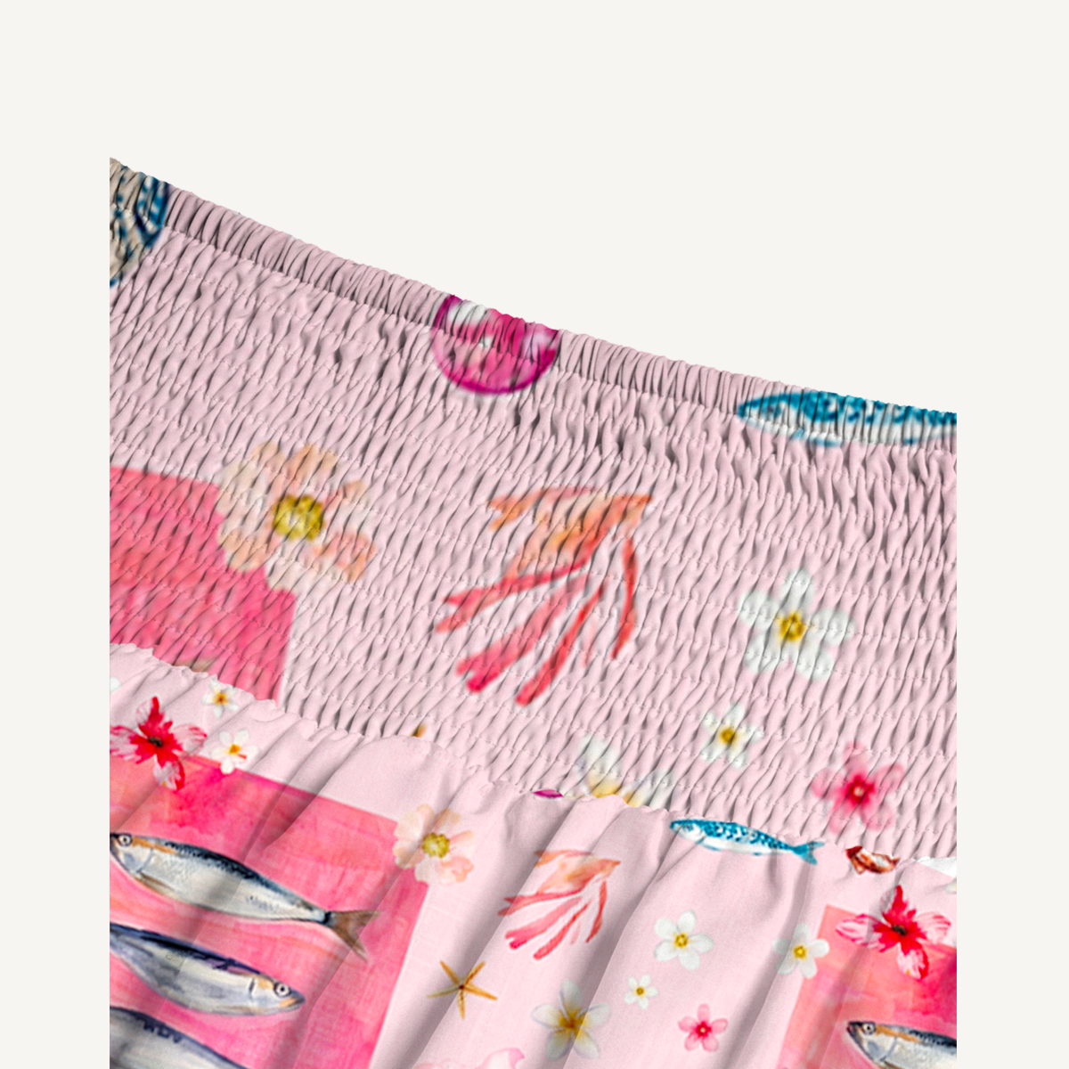 Pink Ocean Life Maxi Skirt & Strapless Dress  