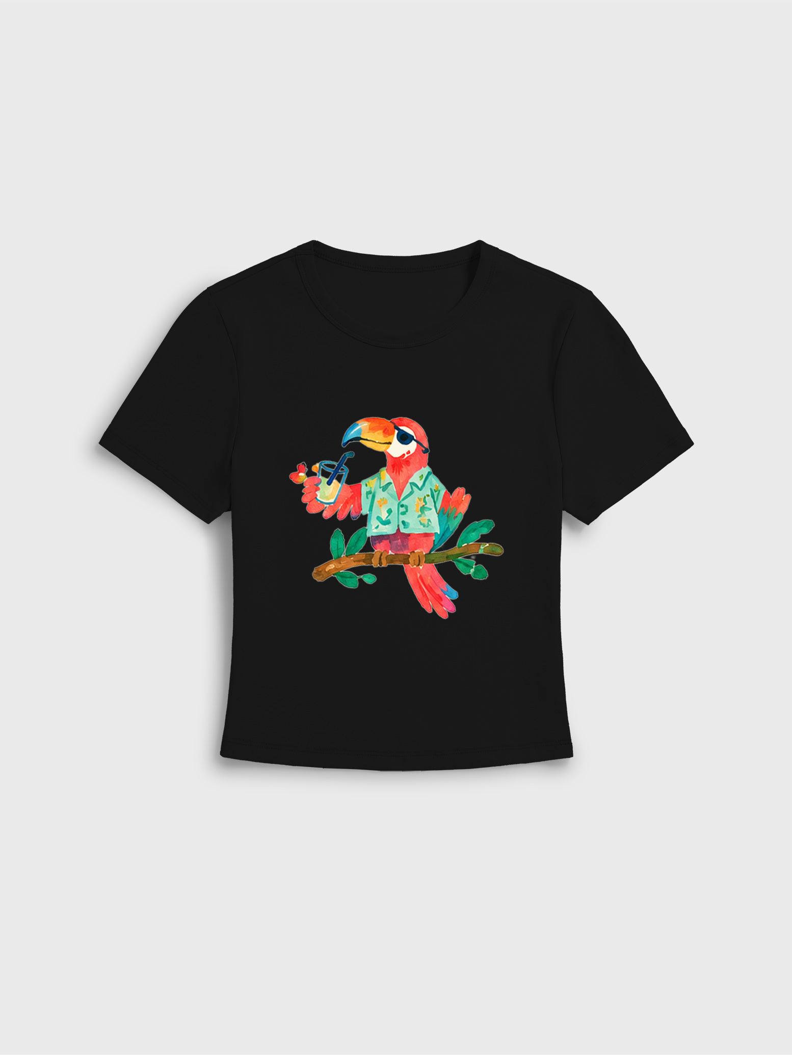 Rainbow Escape Print Crew Neck Cotton Tee