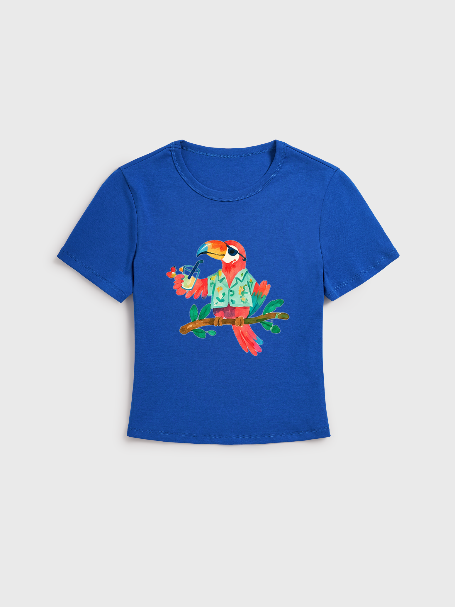 Rainbow Escape Print Crew Neck Cotton Tee