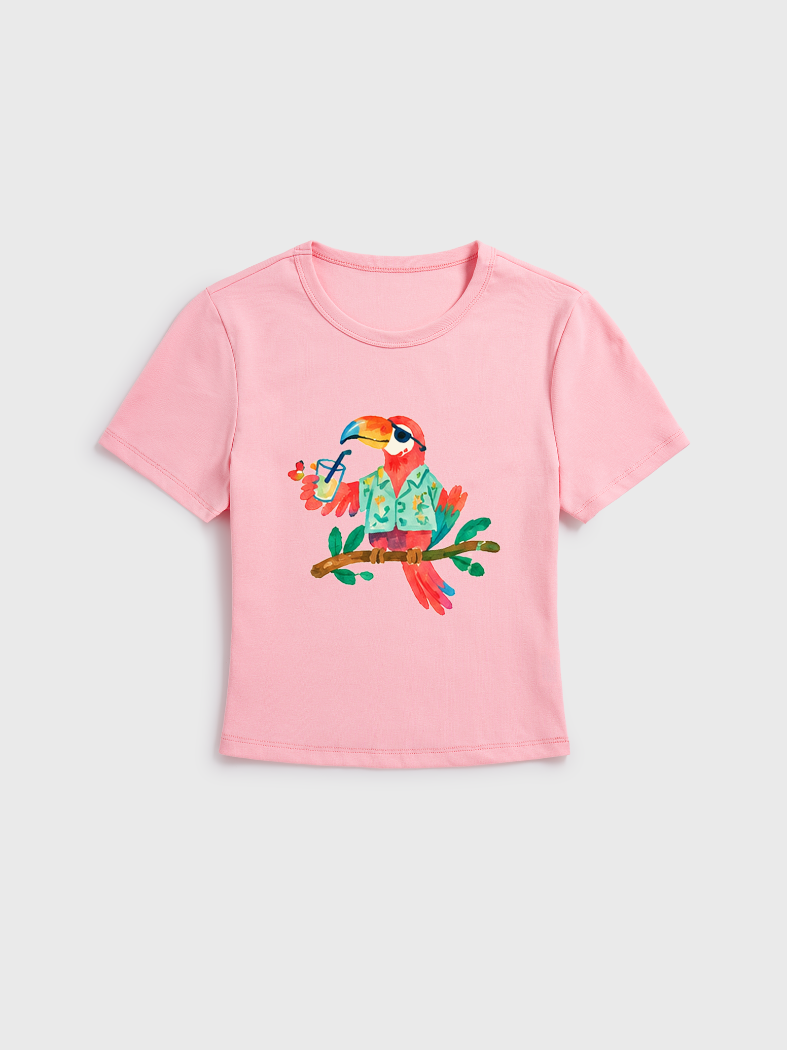 Rainbow Escape Print Crew Neck Cotton Tee