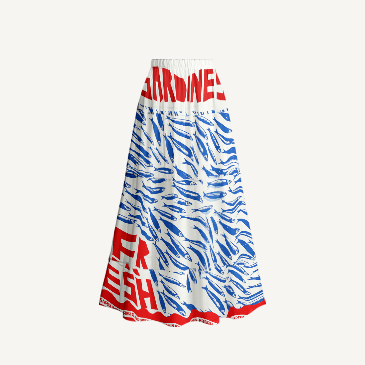 Blue Sardine & Fresh Ruffled V Neck One Piece Swimsuit and Matching Midi Skirt Set