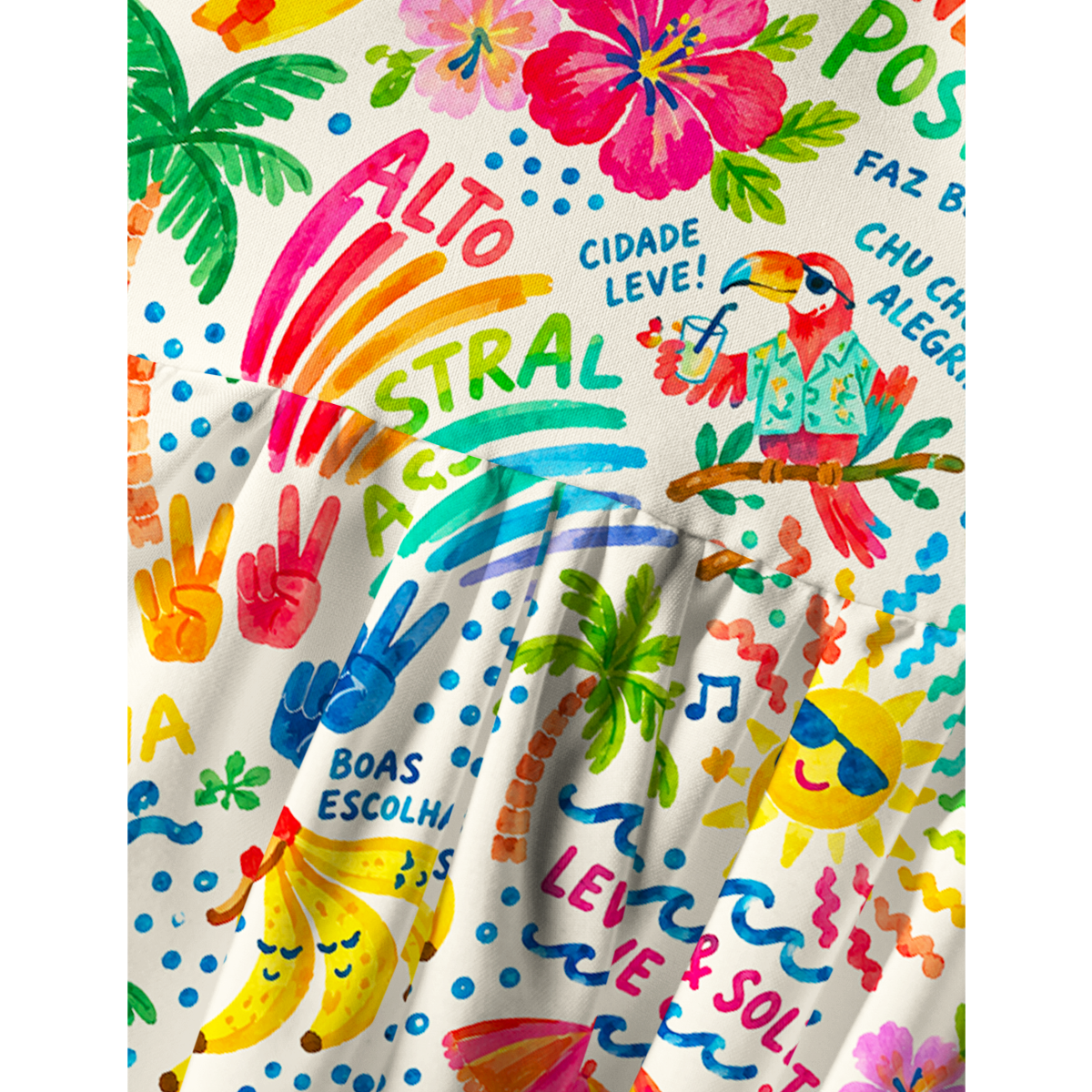 Rainbow Escape Print Spaghetti Strap Mini Dress