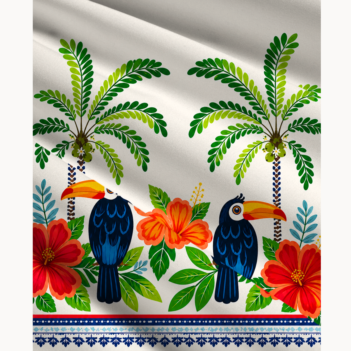 Vibrant Tropical Toucan Maxi Skirt & Strapless Dress  