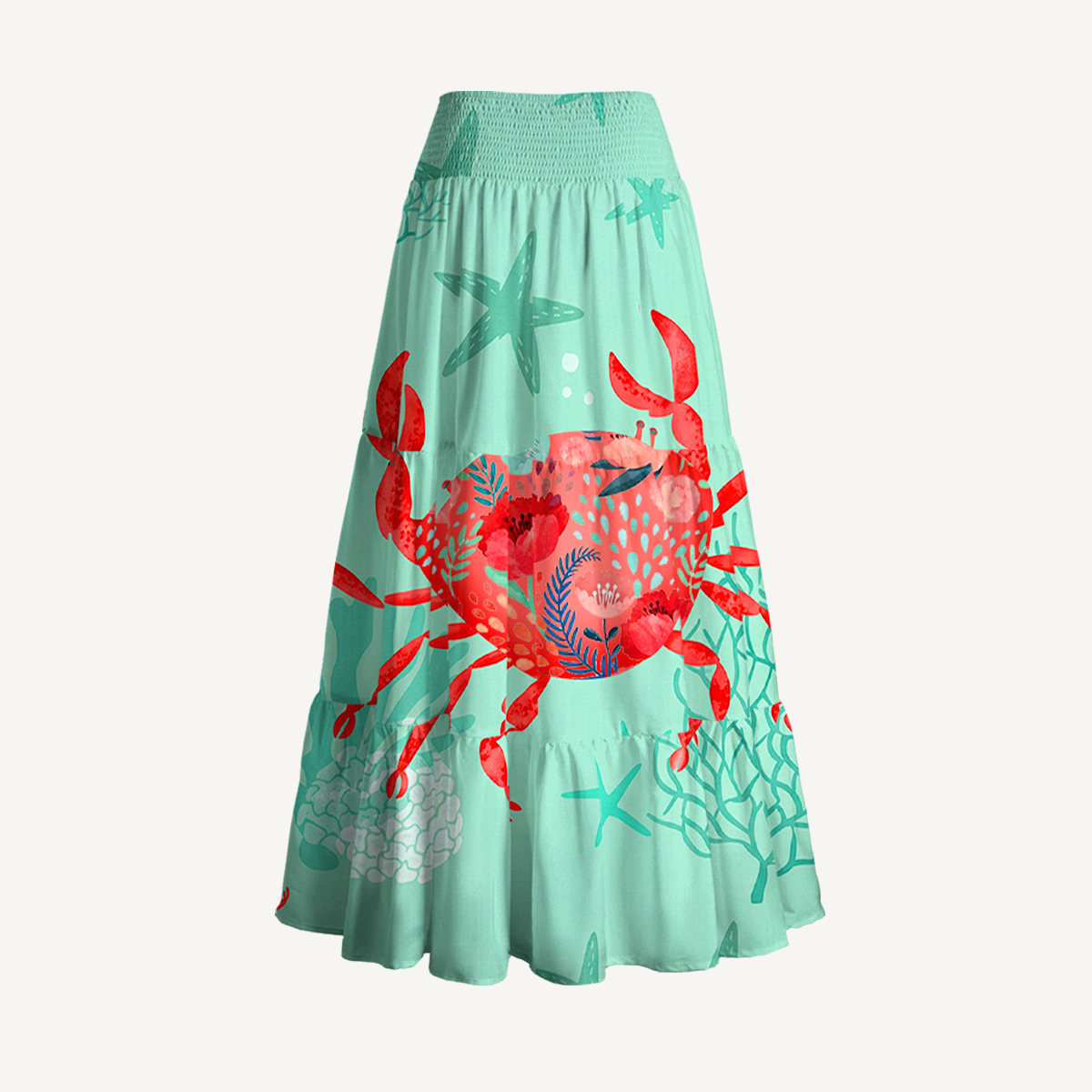 Retro Sun & Palm Maxi Skirt & Strapless Dress