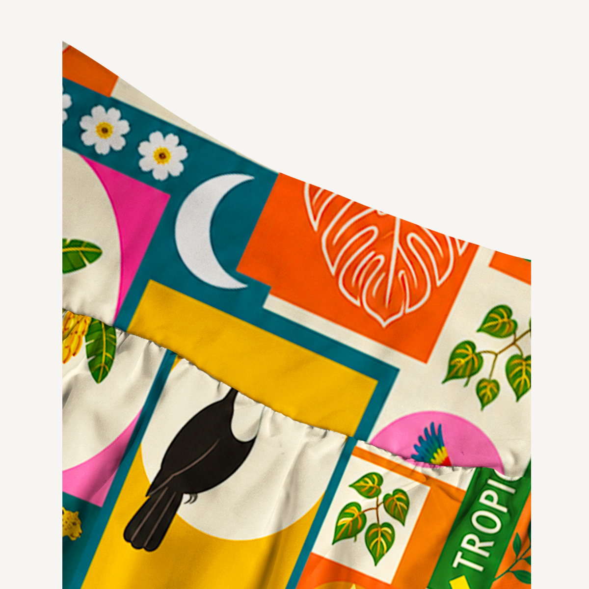 Tropical Patchwork Maxi Skirt & Strapless Dress  