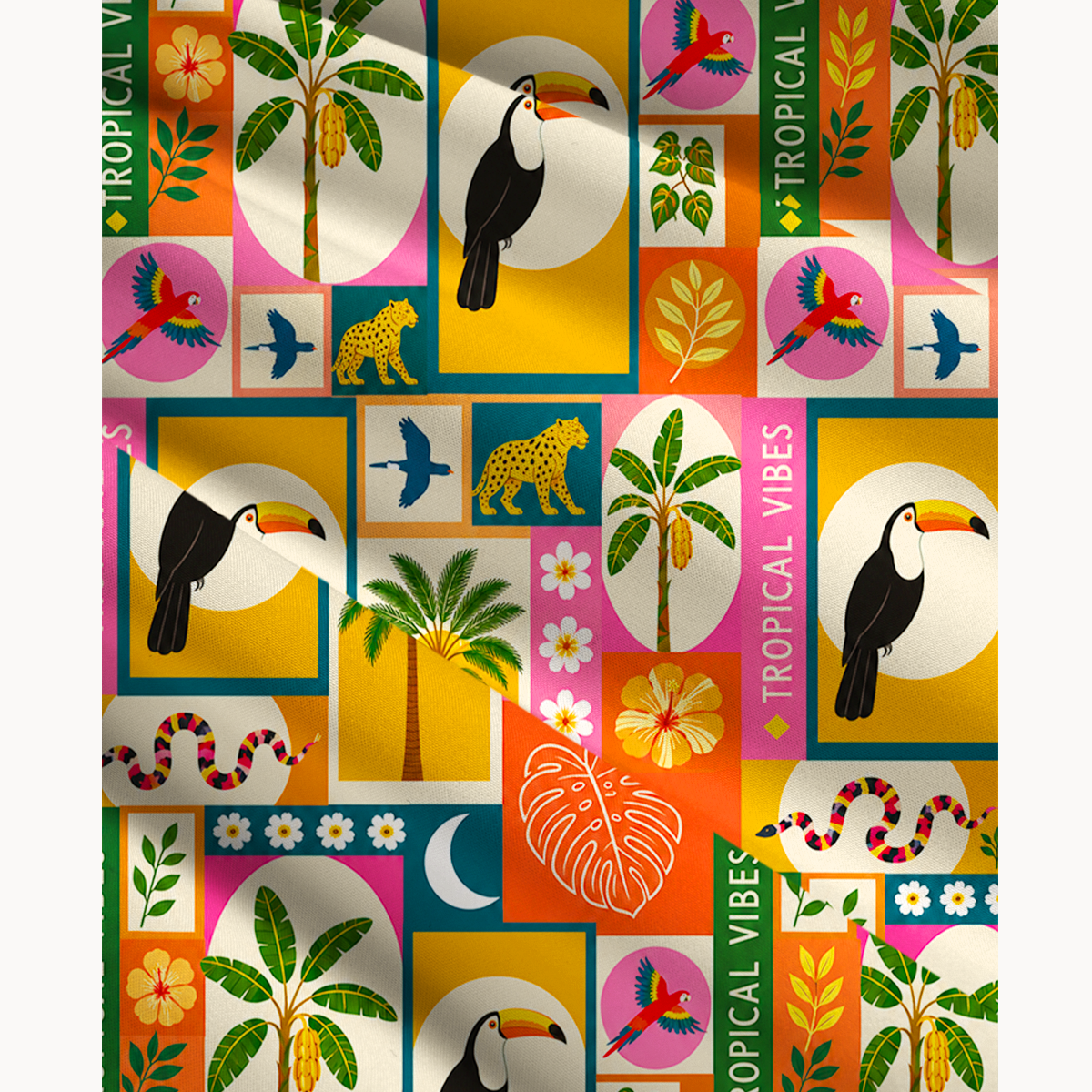 Tropical Patchwork Maxi Skirt & Strapless Dress  