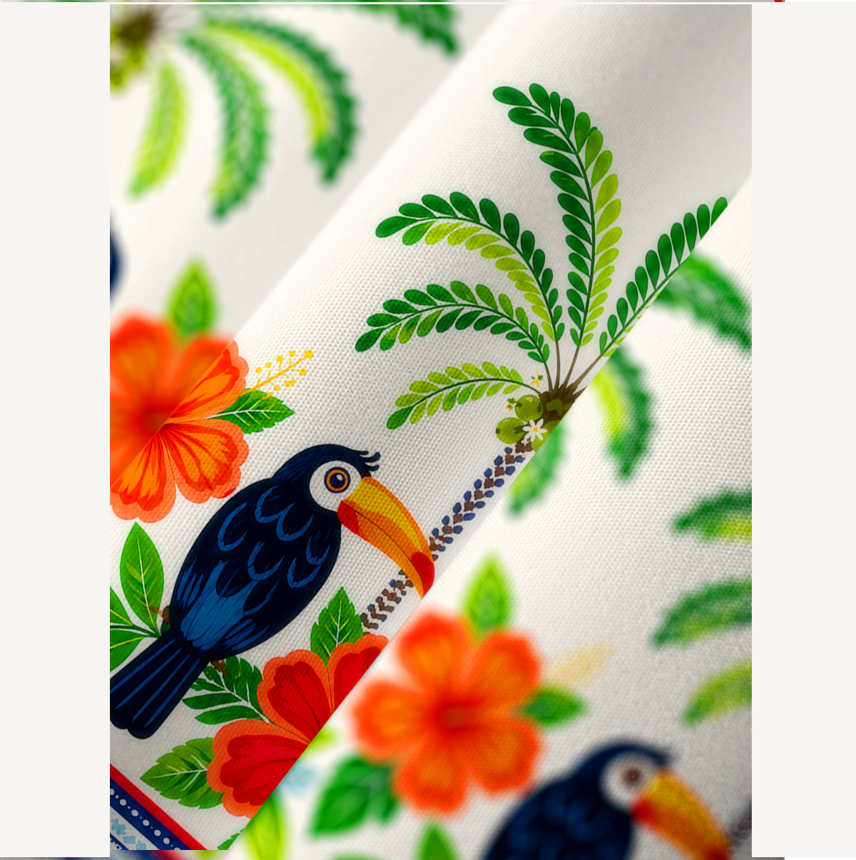 Vibrant Tropical Toucan Kimono Sleeve Kaftan Dress