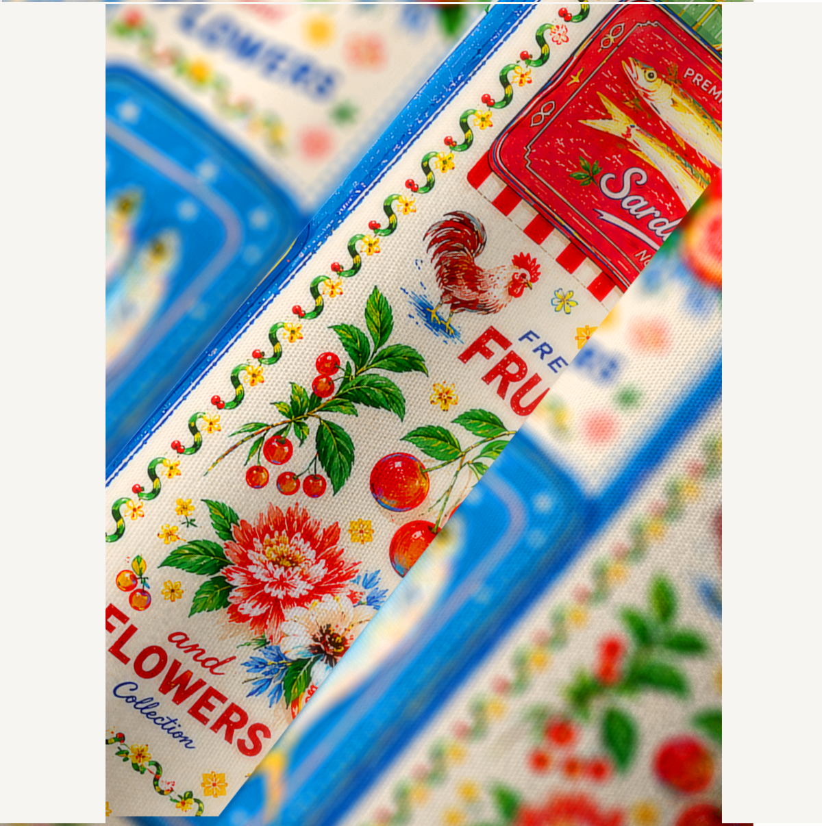 Fruits, Flowers & Fish Feast Kimono Sleeve Kaftan Dress