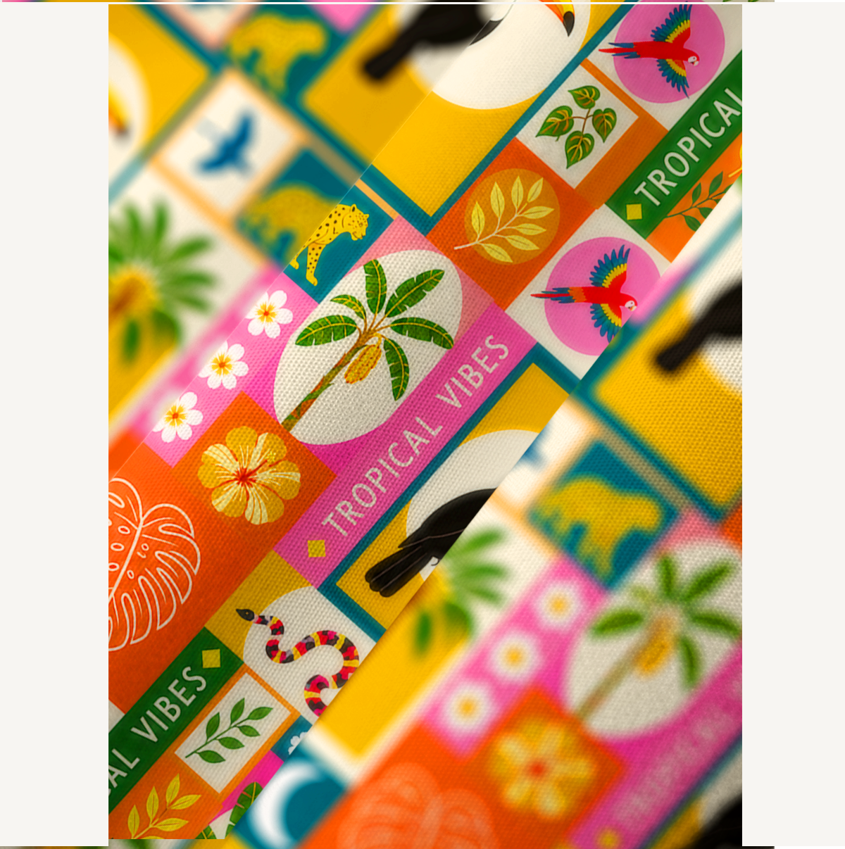 Tropical Patchwork Kimono Sleeve Kaftan Dress