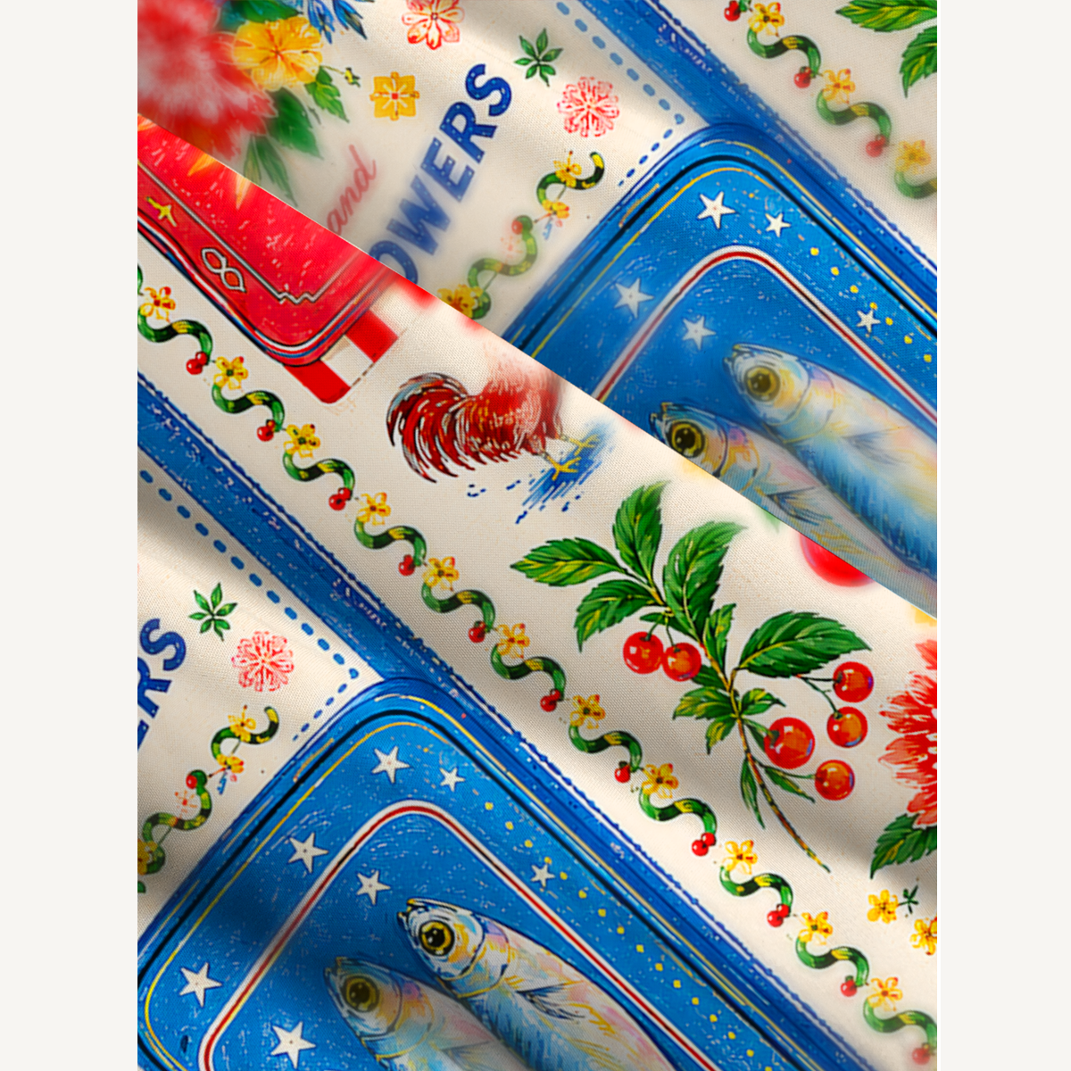 Fruits, Flowers & Fish Feast Wide Straps Maxi Dress With Pockets