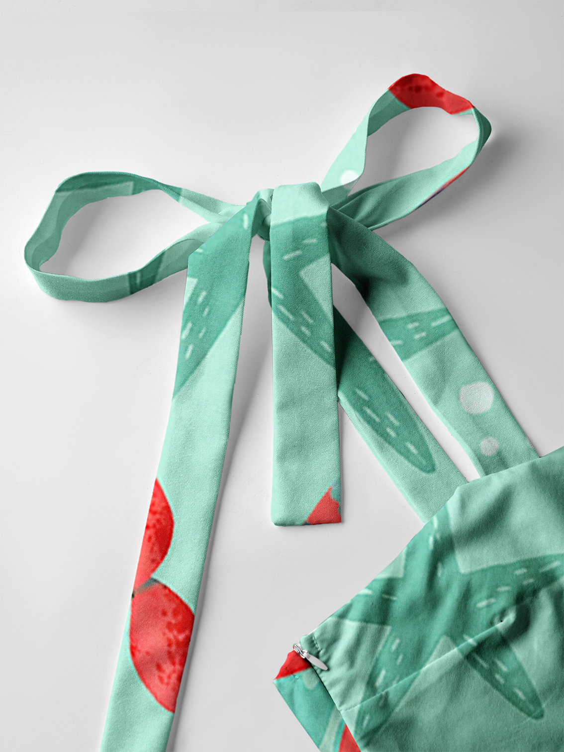 Floral Crab Bow Strap Maxi Dress