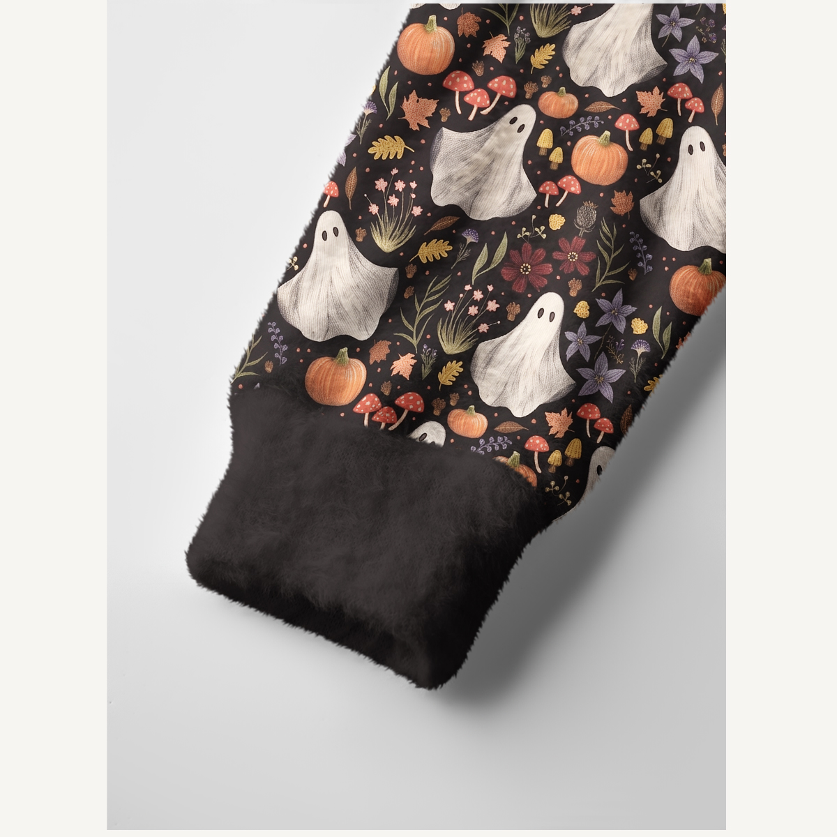 Midnight Pumpkin Ghost Garden Halloween Ugly Cardigan Sweaters