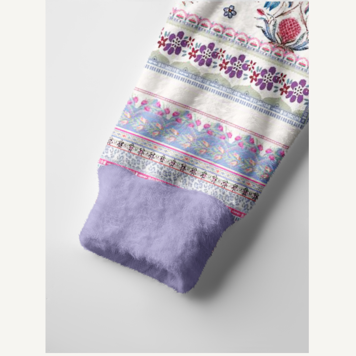 Boho Symmetric Floral Bouquet Border Pattern Ugly Cardigan Sweaters