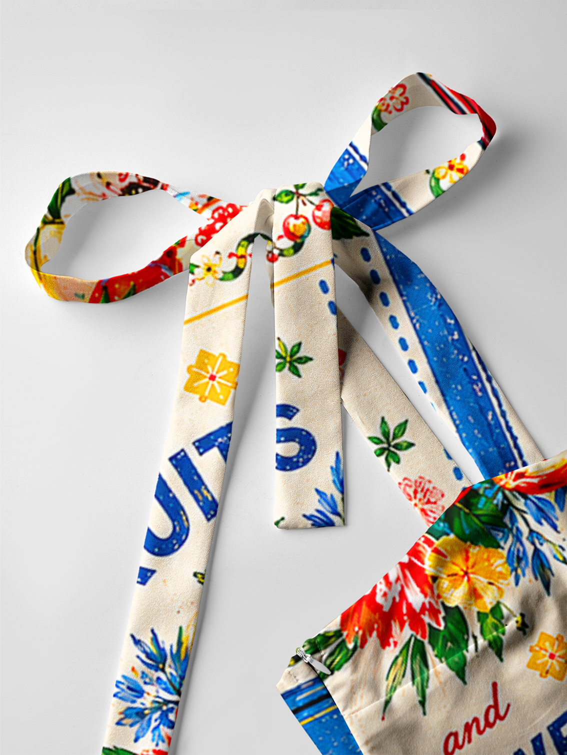 Fruits, Flowers & Fish Feast Bow Strap Maxi Dress