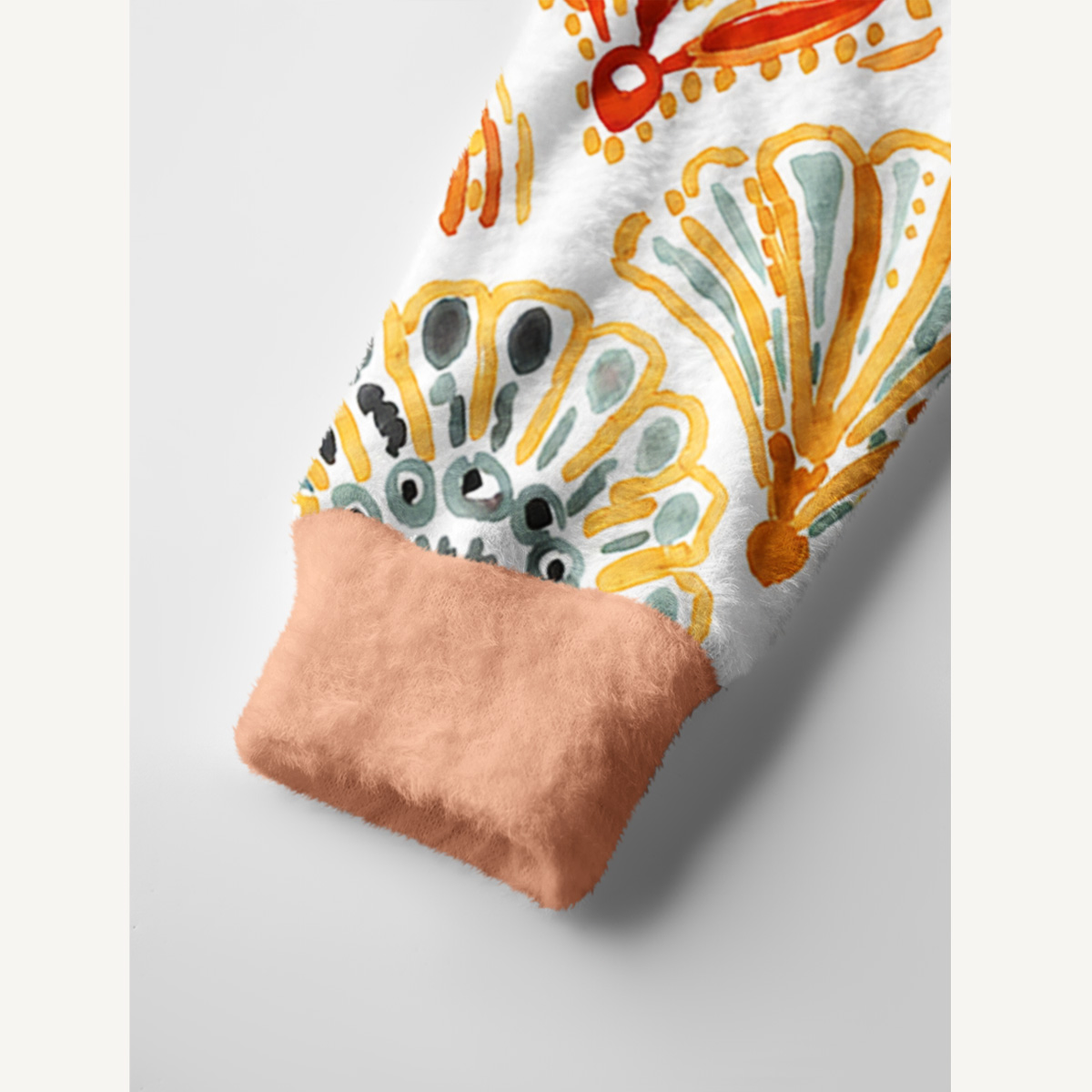 Warm Watercolor Scallop Tile Cardigan Sweaters