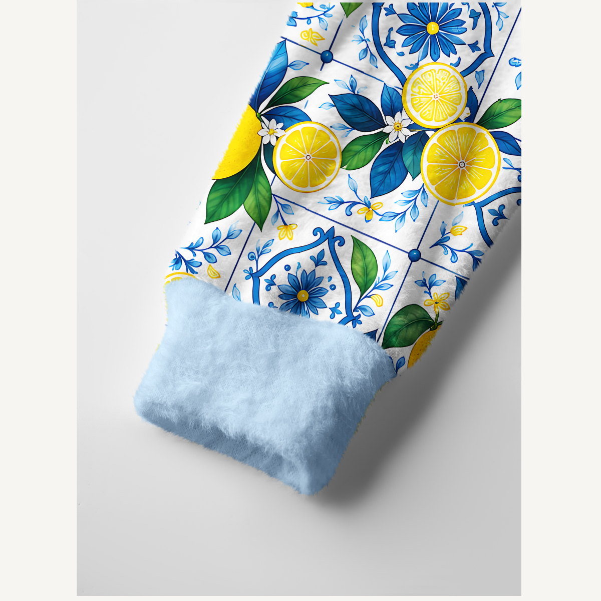Mediterranean-style tiles with lemon patterns Cardigan Sweaters