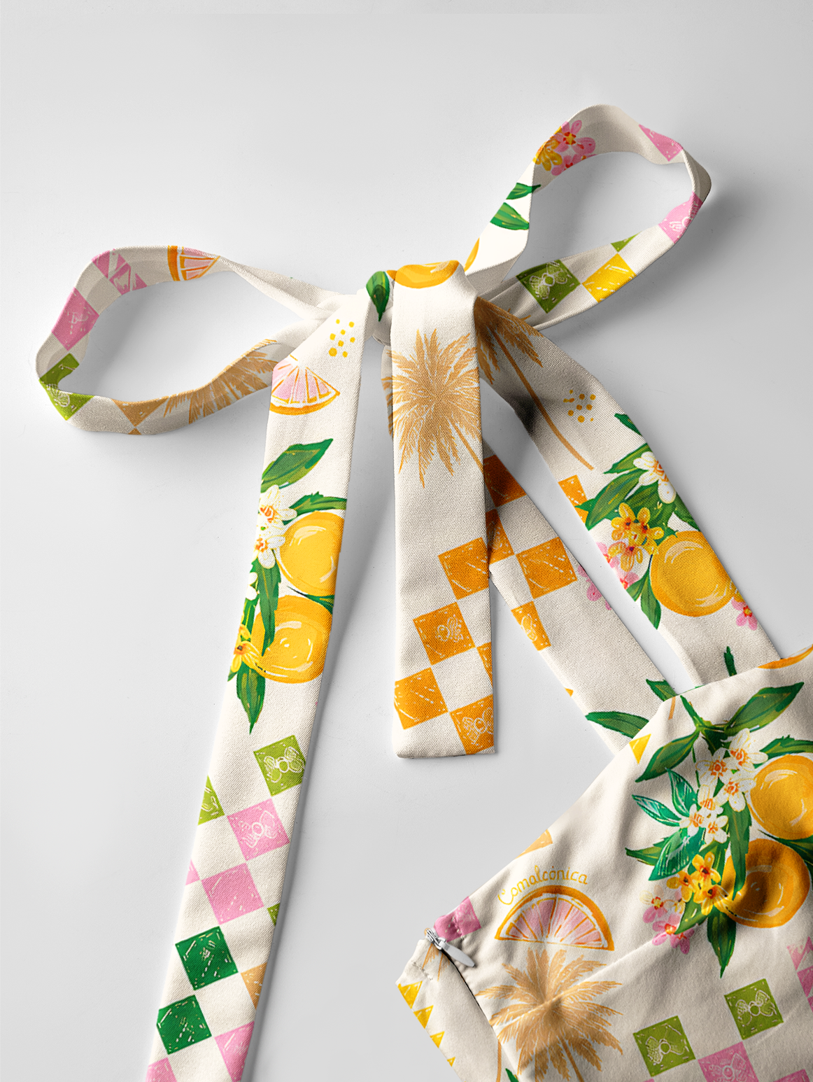 Citrus Breeze Bow Strap Maxi Dress
