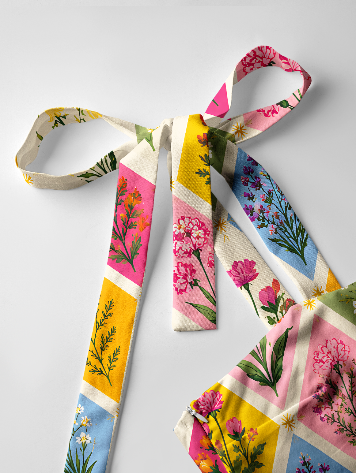 Petal Patchwork Bow Strap Maxi Dress