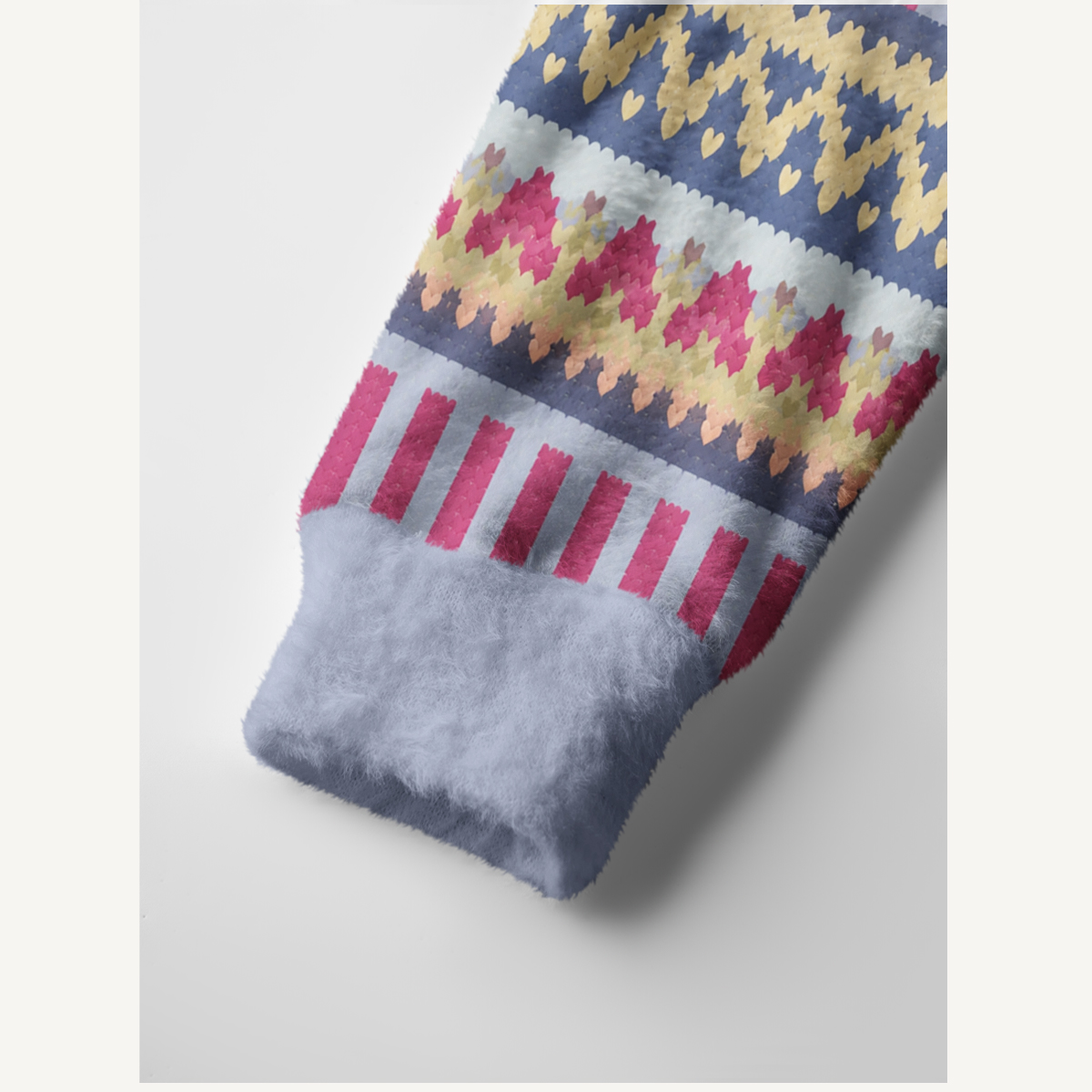 Soft Nordic Floral Geometric Stripe Cardigan Sweaters