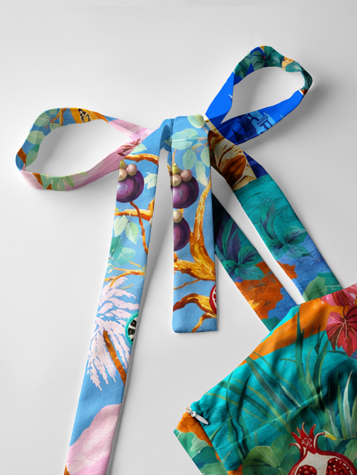 Dreamy Tropical Wonderland Bow Strap Maxi Dress
