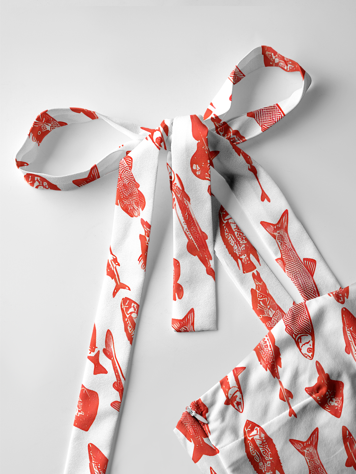 American Flag Fish Pattern Bow Strap Maxi Dress
