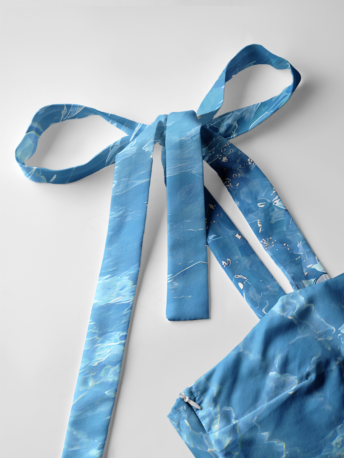 Floating Lilies in sea Bow Strap Maxi Dress