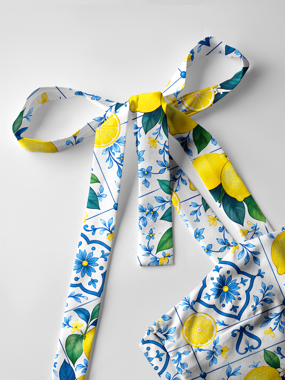 Mediterranean-style tiles with lemon patterns Summer Maxi Dress