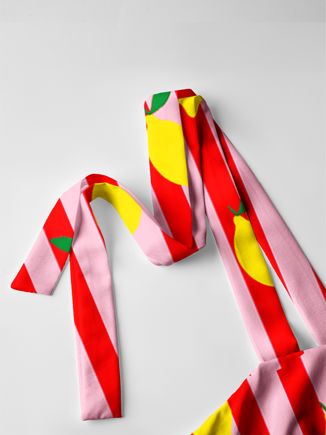 Citrus StripeBow Strap Maxi Dress