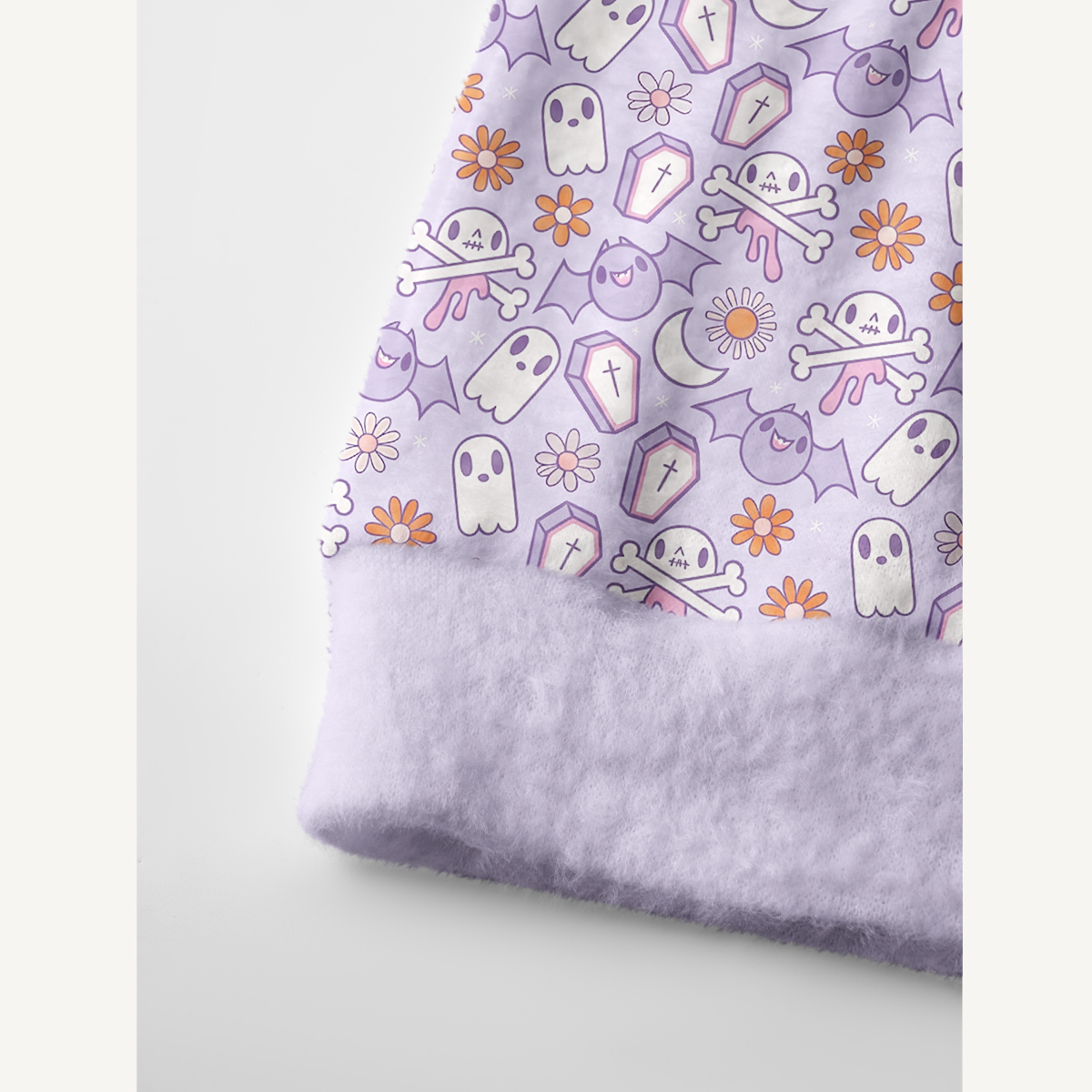 Lavender Ghost Garden Halloween Boho Ugly Cardigan Sweaters