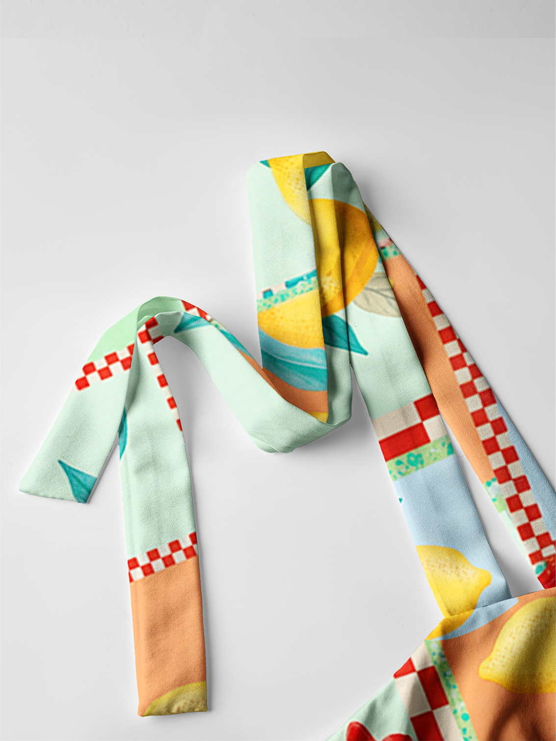 Fruit Party Vacation Bow Strap Maxi Dress