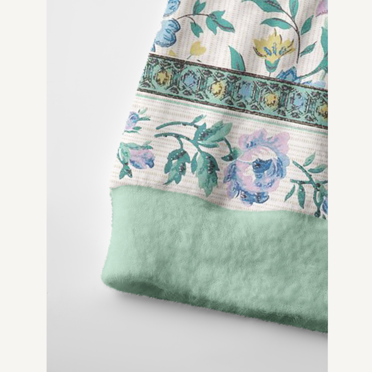 Boho Dual-Tone Birdsong Floral Pattern Ugly Cardigan Sweaters