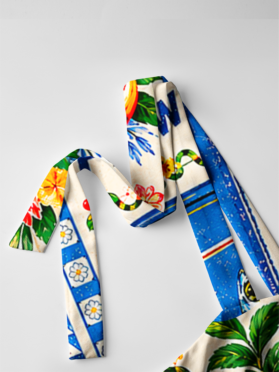 Fruits, Flowers & Fish Feast Bow Strap Maxi Dress