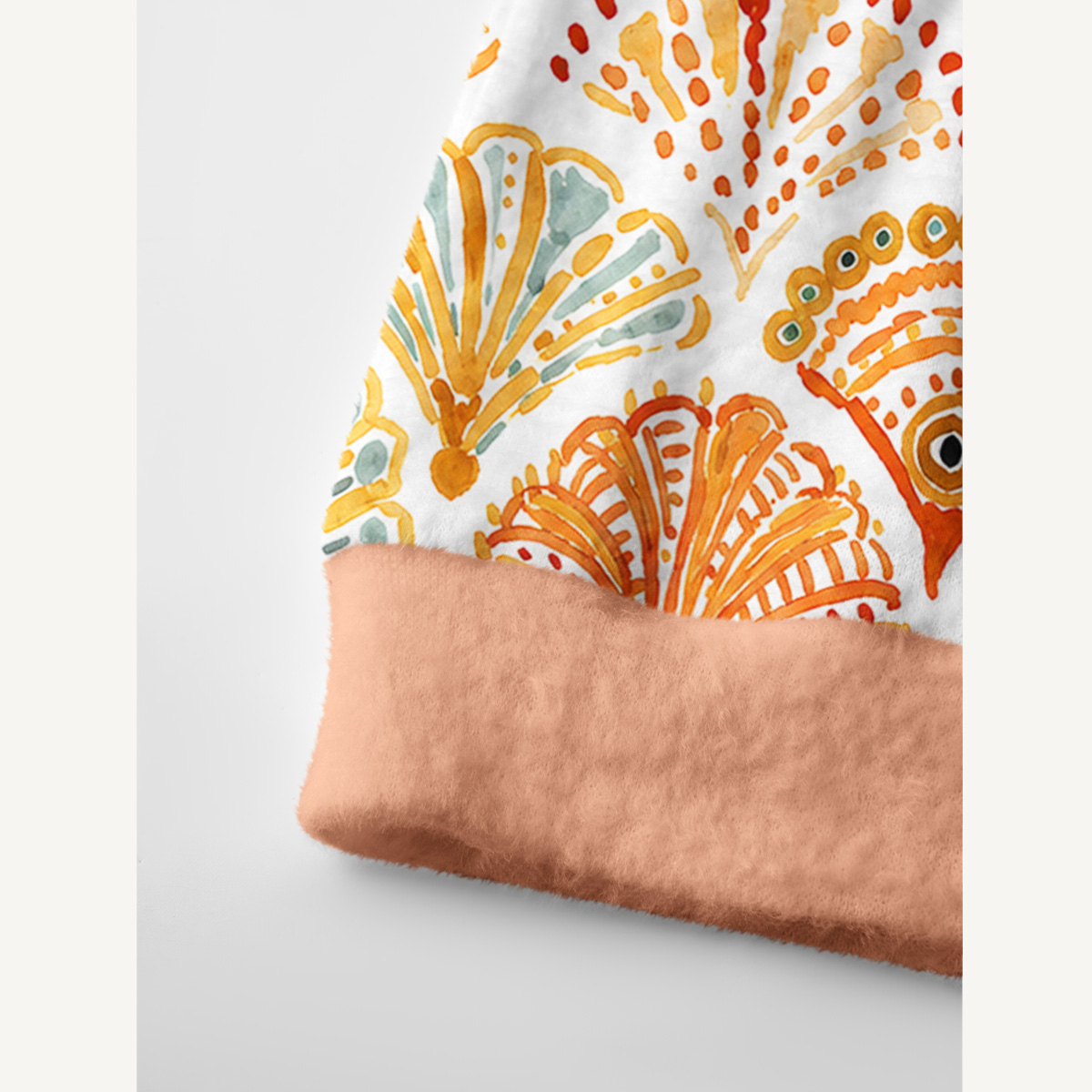 Warm Watercolor Scallop Tile Cardigan Sweaters