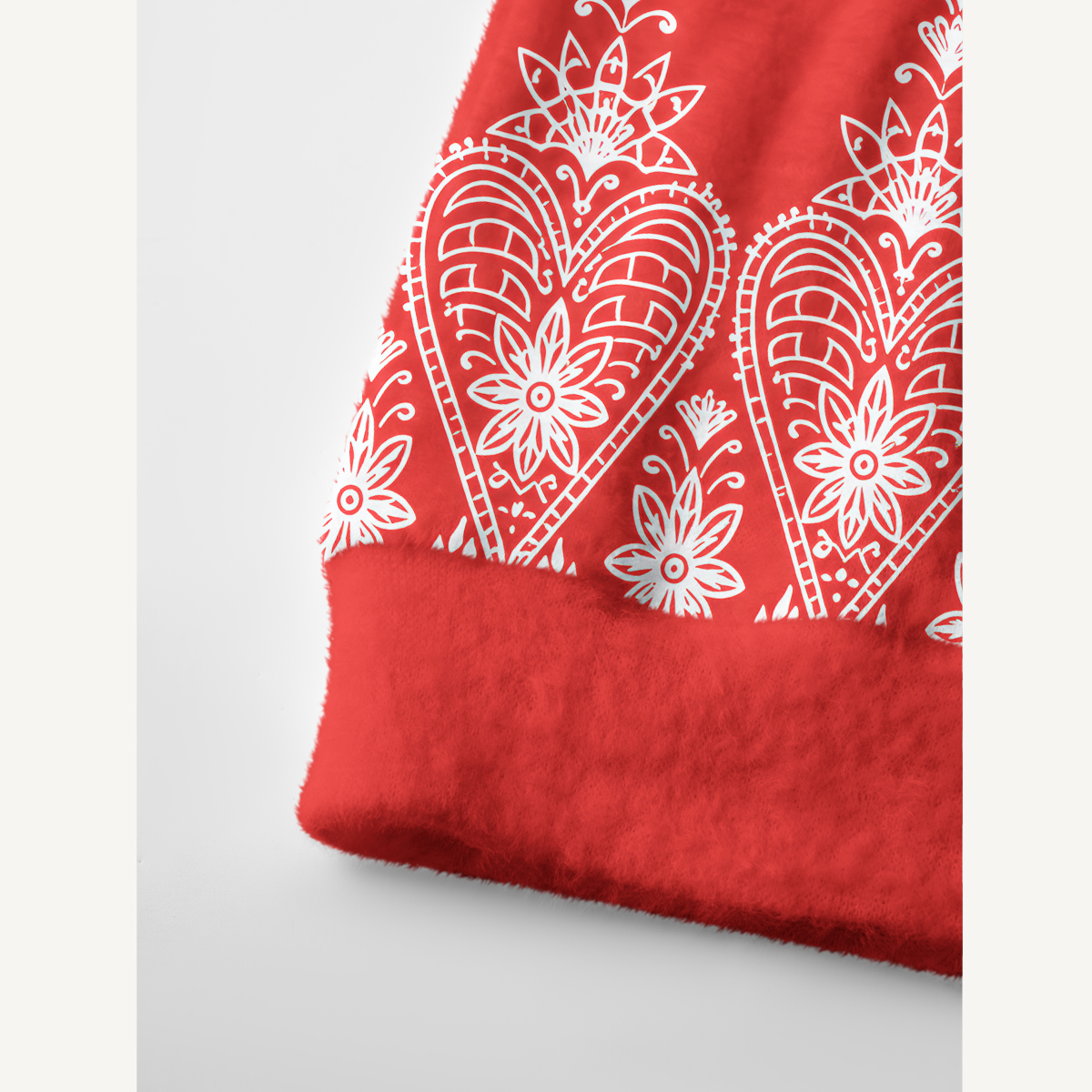 Red Folk Heart Floral Print Cardigan Sweaters