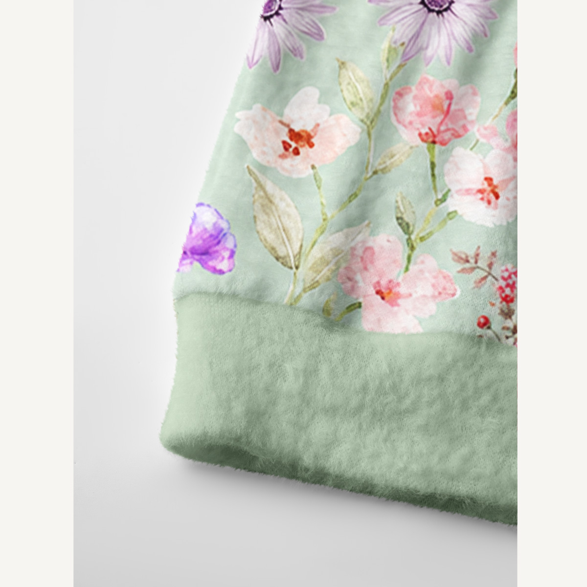Sage Green Watercolor Meadow Cardigan Sweaters