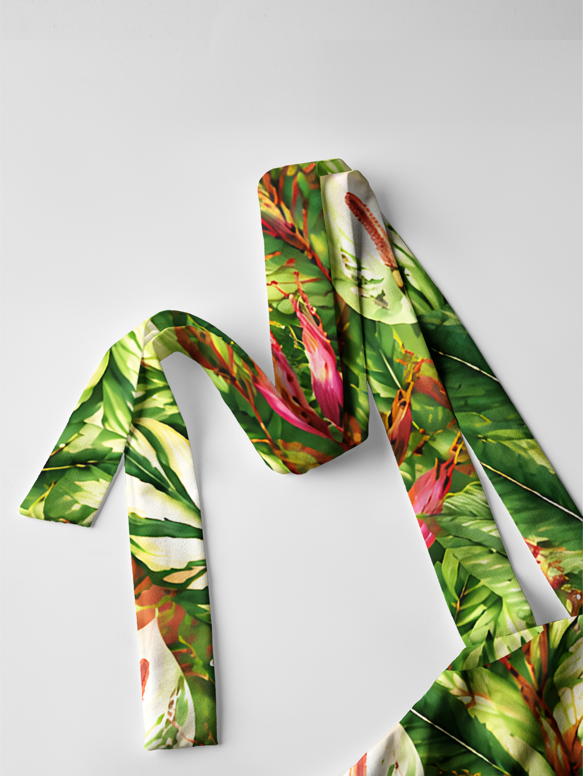 Tropical Flowers Bow Strap Maxi Dress
