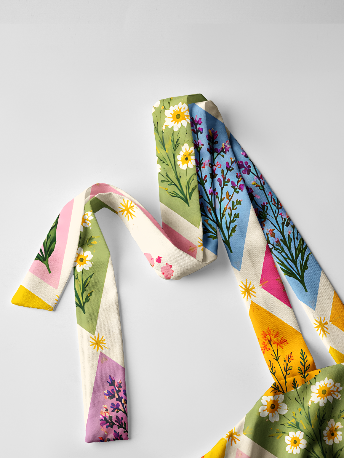 Petal Patchwork Bow Strap Maxi Dress