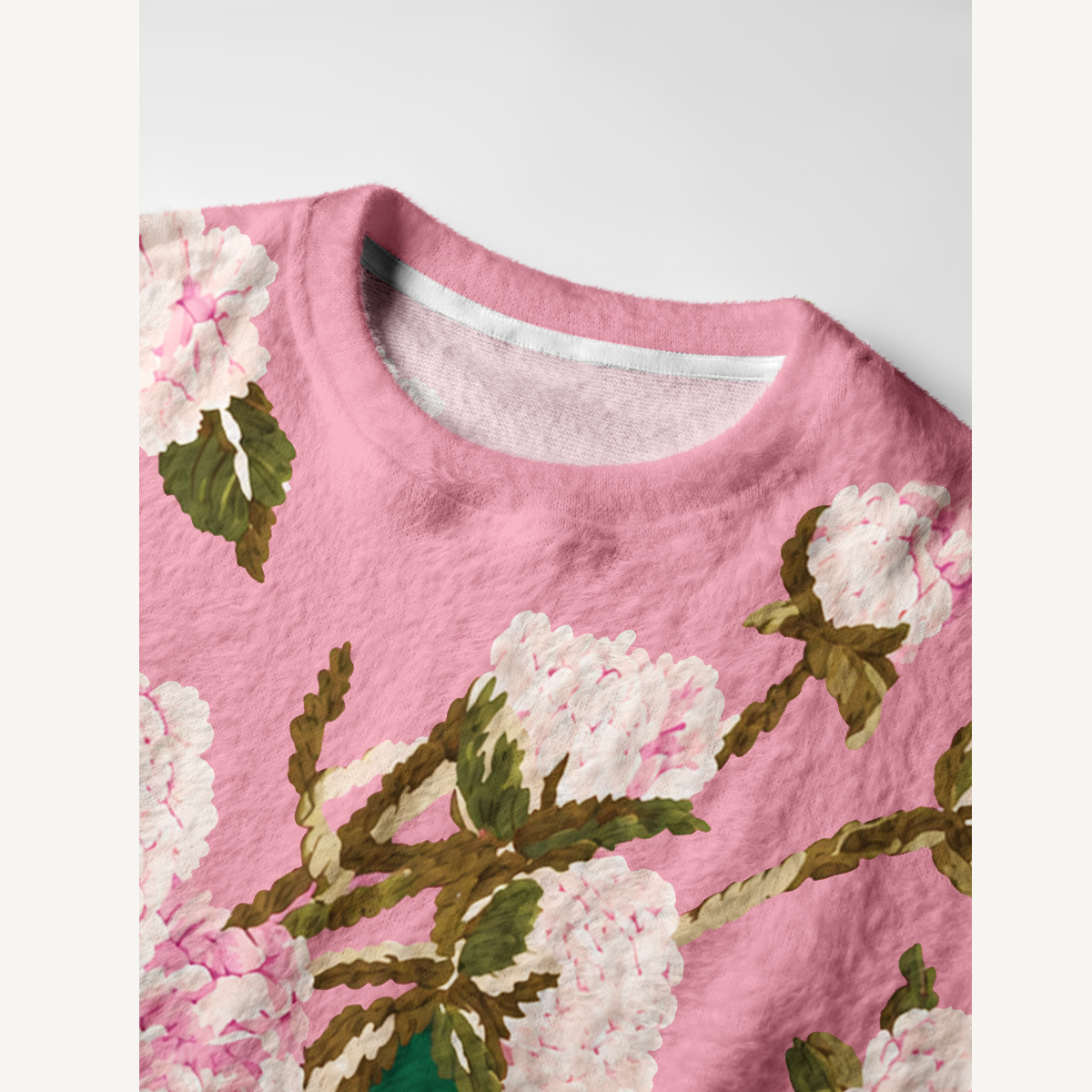 Blush Peony Garden Colorblock Crewneck Sweater