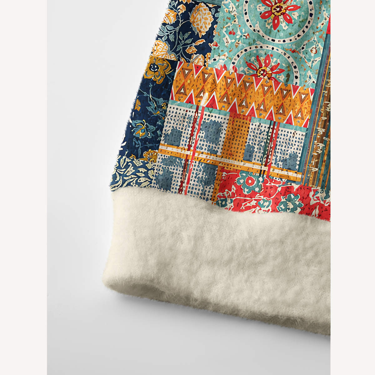 Boho Patchwork Floral & Geometric Cardigan Sweaters