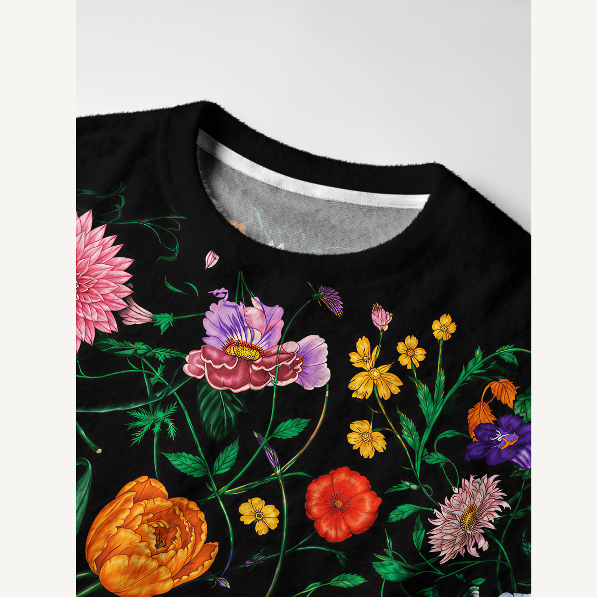 Midnight Wildflower & Butterfly Crewneck Sweater