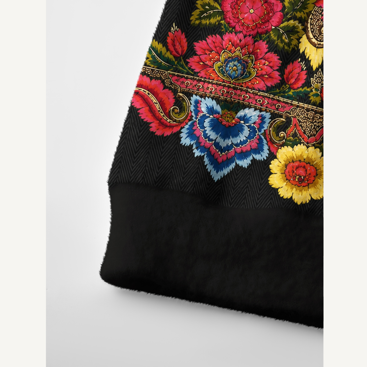 Ornate Folk Floral Border Cardigan Sweaters