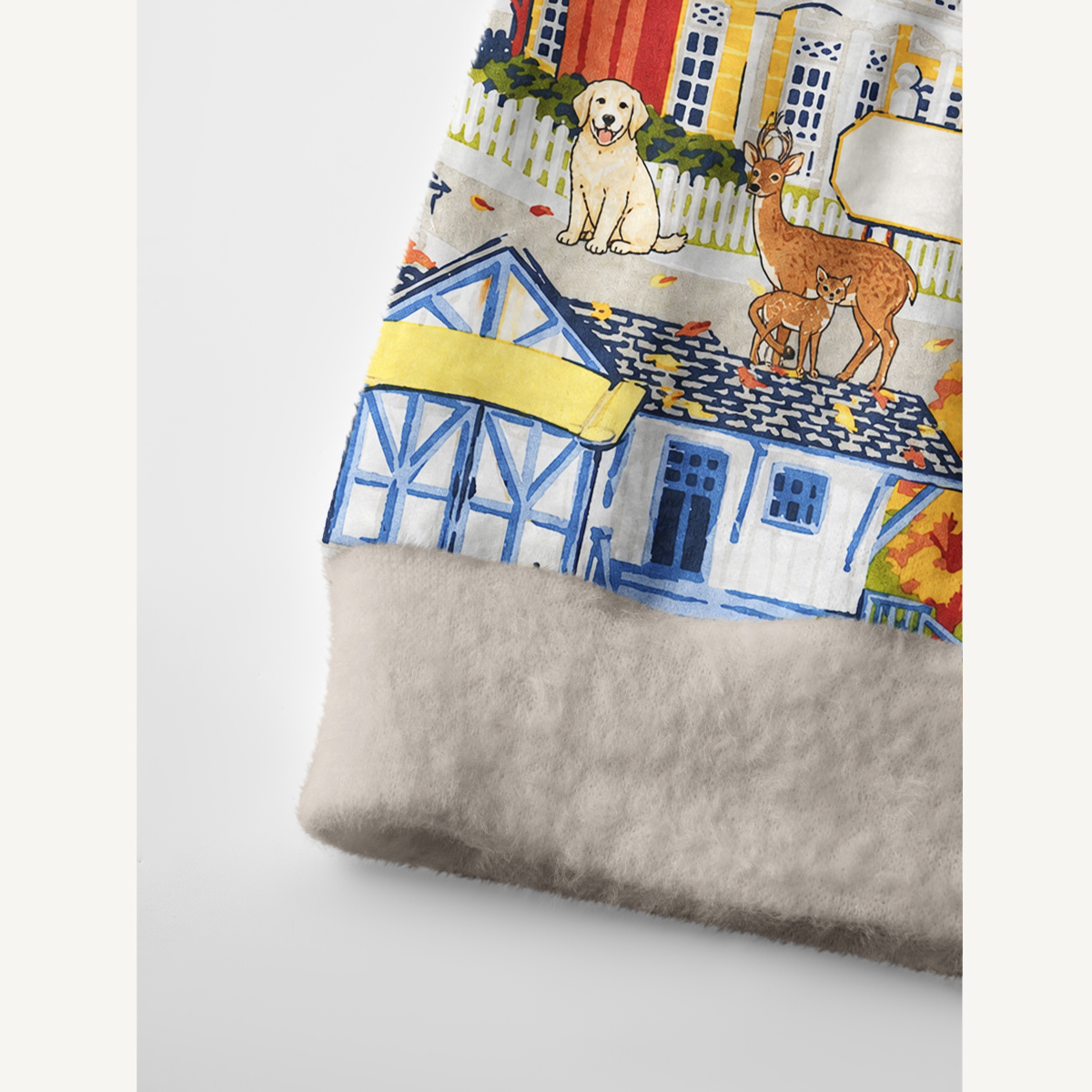 Autumn Village & Woodland Animals Cardigan Sweaters