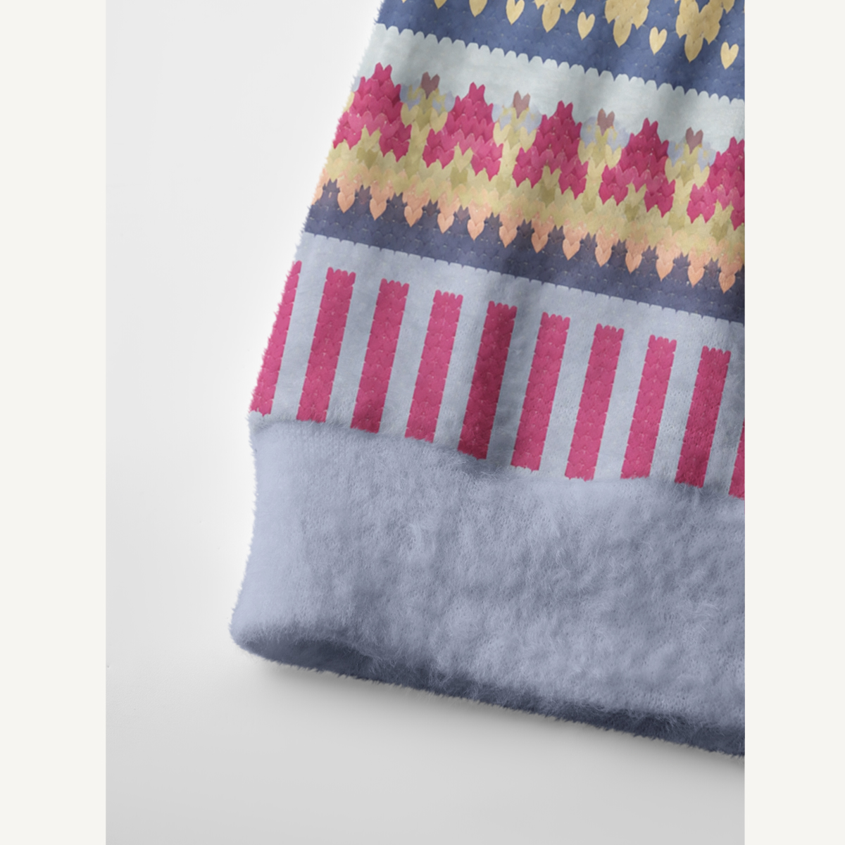 Soft Nordic Floral Geometric Stripe Cardigan Sweaters