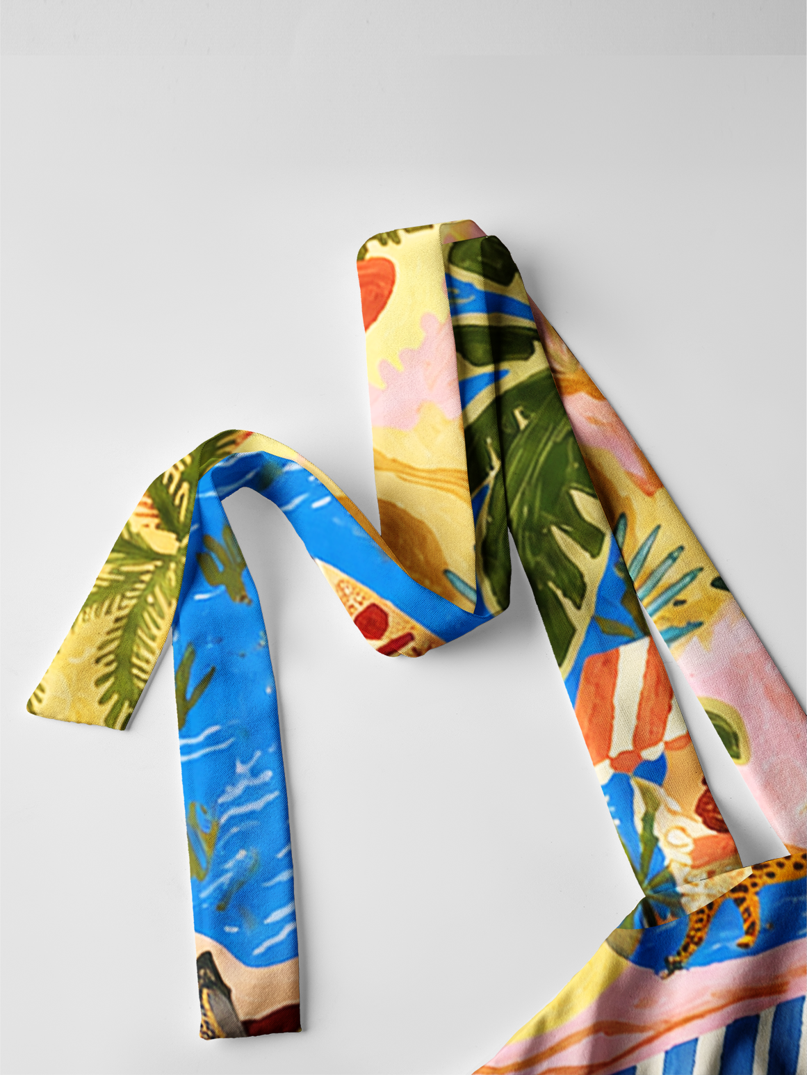 Desert Oasis Town Map Bow Strap Maxi Dress