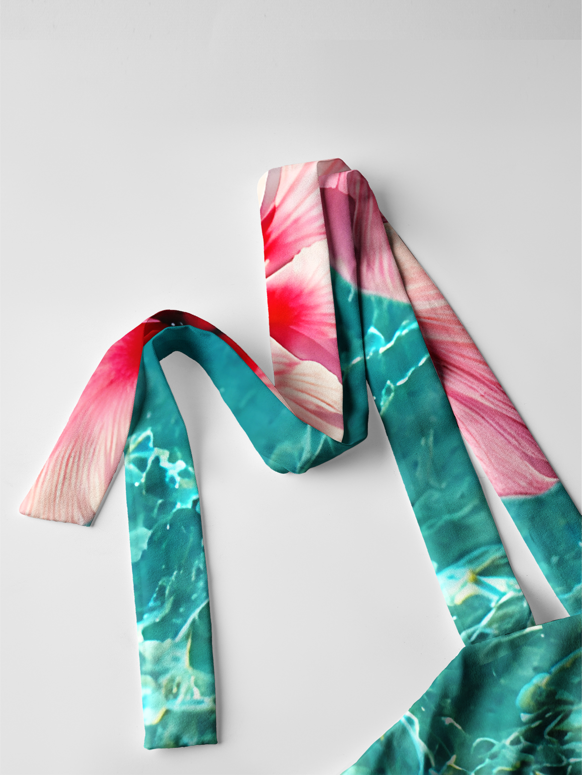 Hibiscus on the sea  Bow Strap Maxi Dress