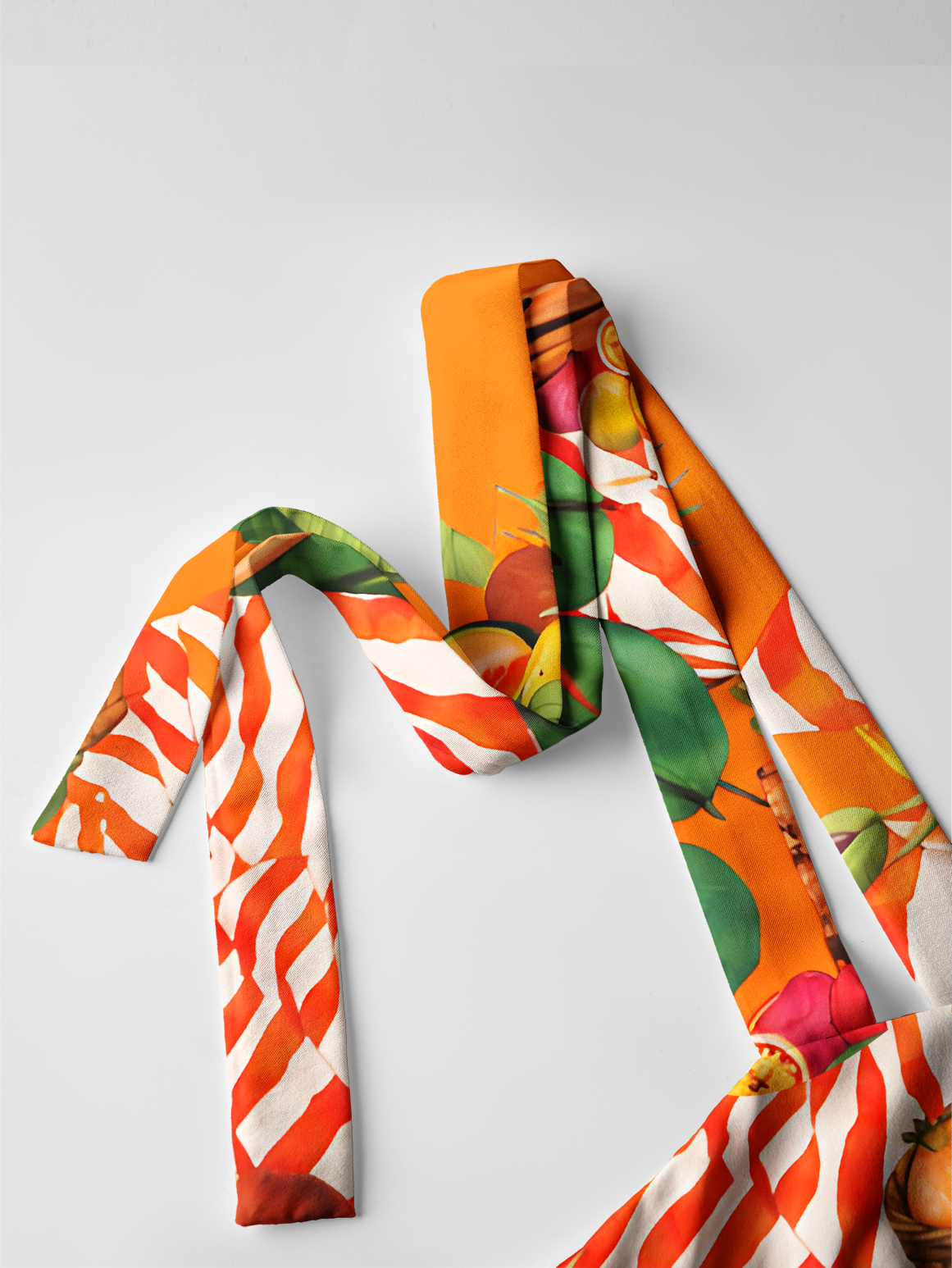 Tropical Parrot Fruit Feast Bow Strap Maxi Dress