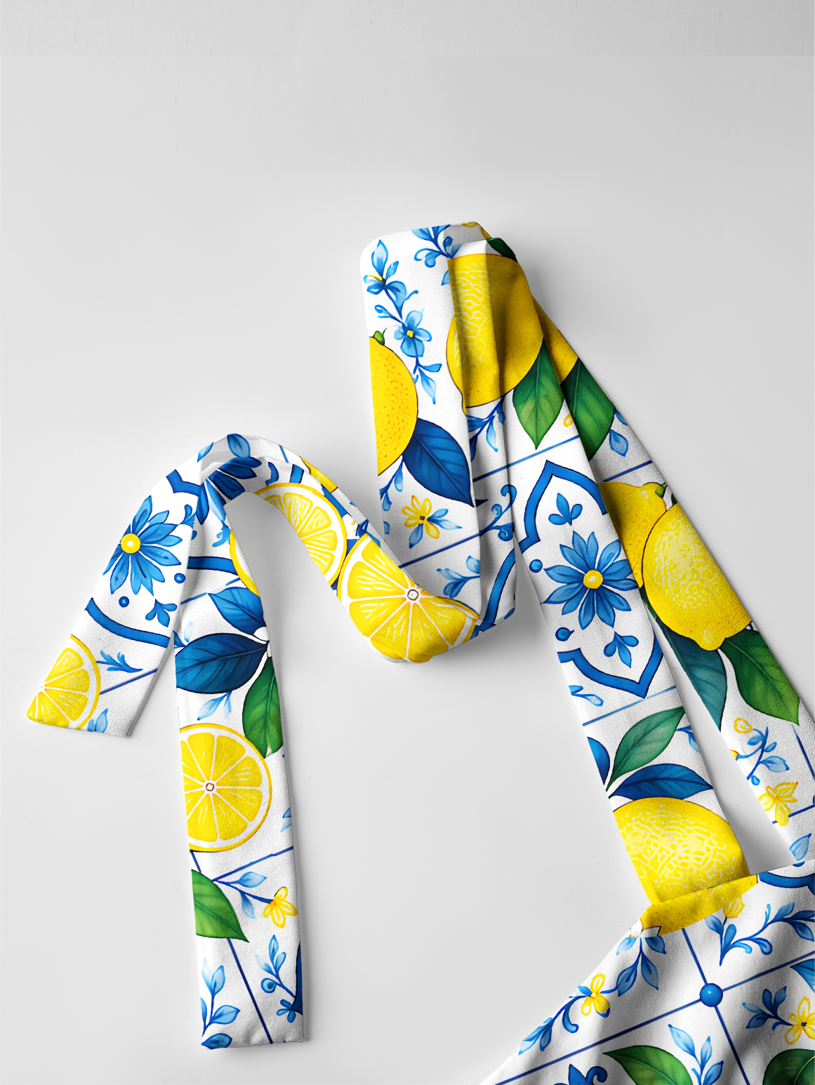 Mediterranean-style tiles with lemon patterns Summer Maxi Dress