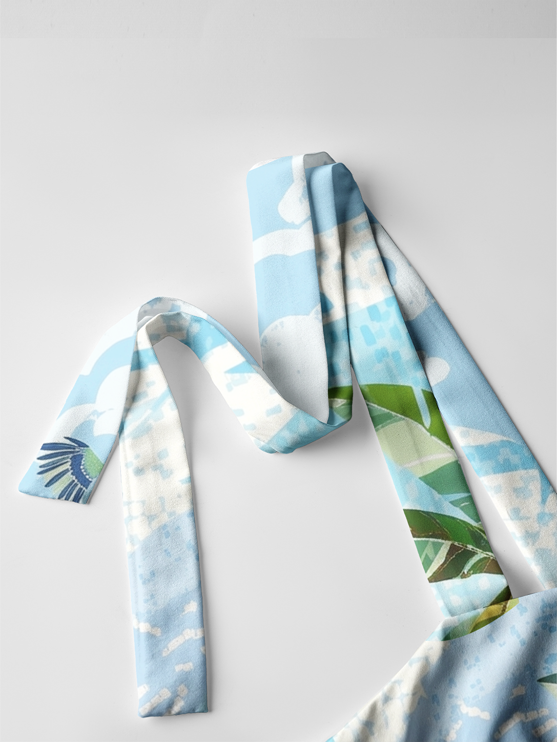 Rainforest Palm Tree Bow Strap Maxi Dress