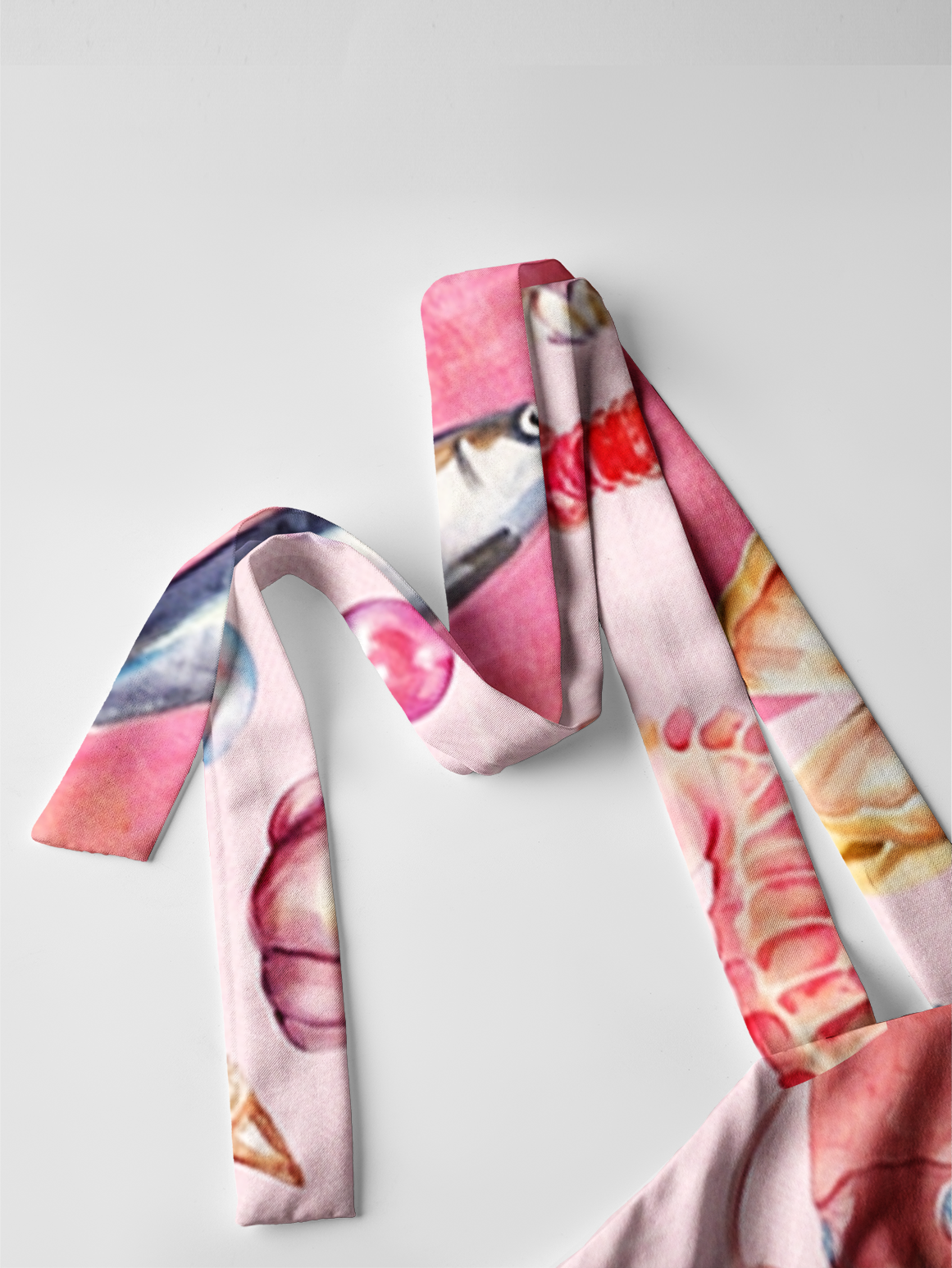Pink Ocean Life  Bow Strap Maxi Dress