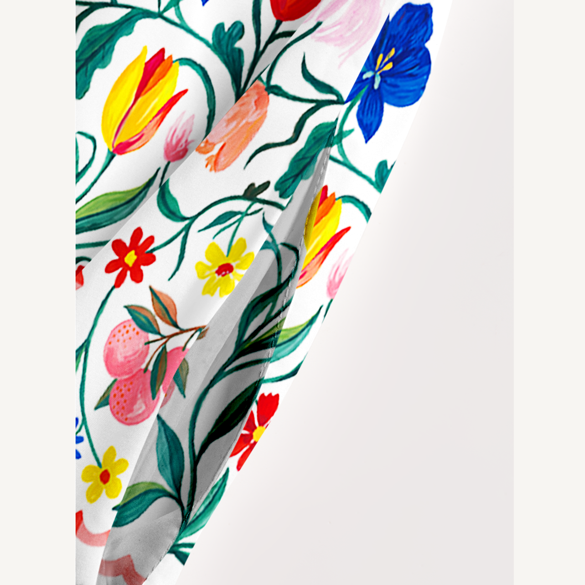 Watercolor Floral Wide Straps Maxi Dress With Pockets